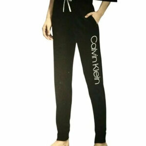 Calvin Klein Women Gray Logo Lightweight Lounge jogger Pants Sz XL
